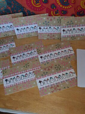Handmade NWT Set of 10 Snowman Holiday Cards